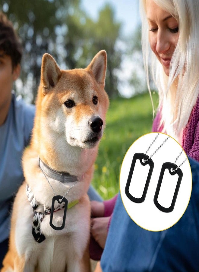 Aeaocvo 10 Pack Dog Tag Silencer, Rubber Dogs ID Tags Cover, Engraved Dogs Tags Silencers Protector with 4 Chains, Dog ID Tag Silicone Case to Reduce Noise, Black - Image 3